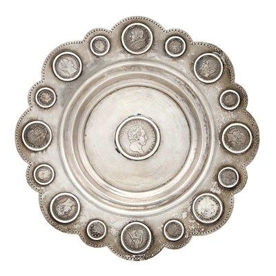 Lot 153 - Russian Coin-Inset Silver Charger Andrei...