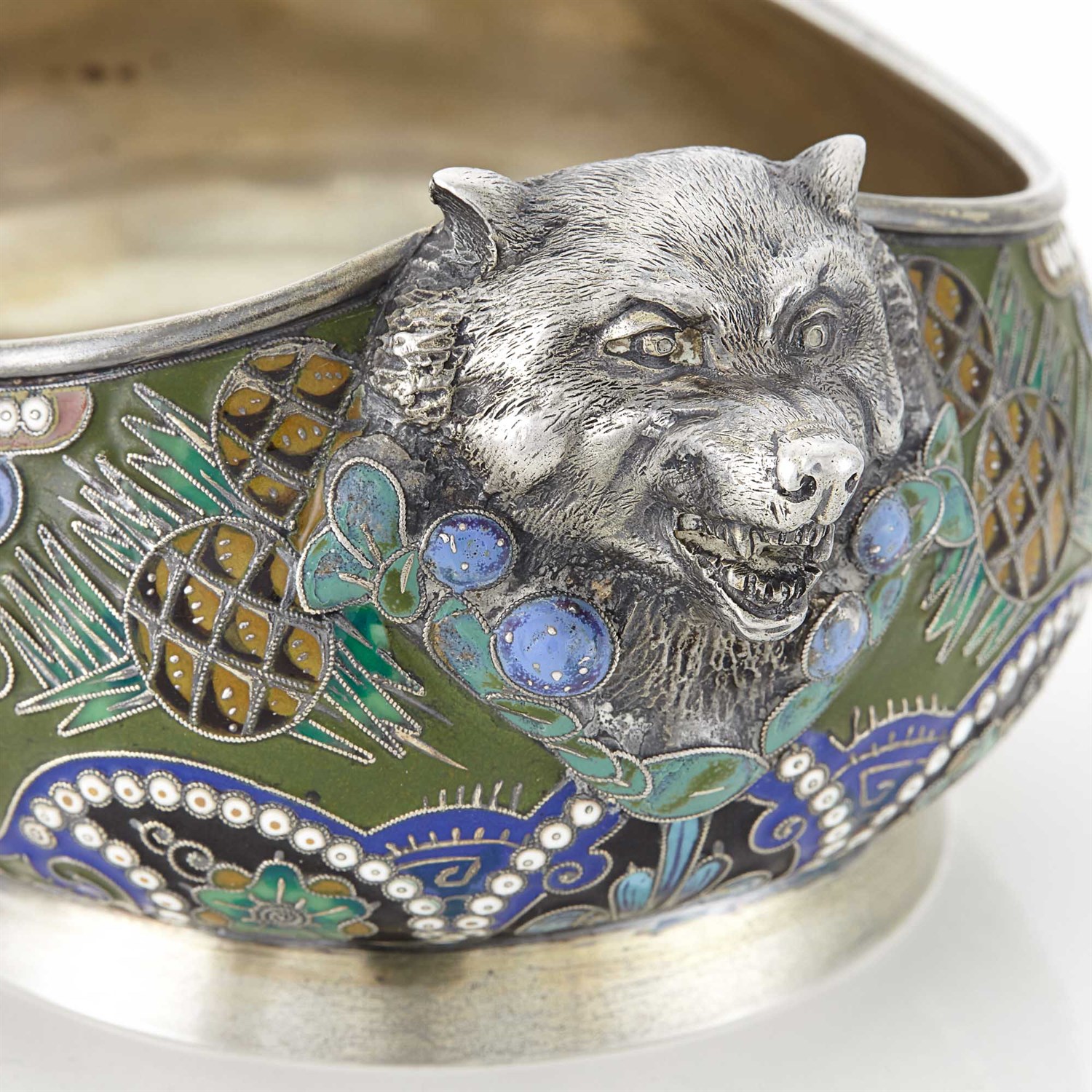 Lot 167 - Russian Silver-Gilt and Cloisonné Enamel Bowl...