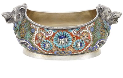Lot 167 - Russian Silver-Gilt and Cloisonné Enamel Bowl...