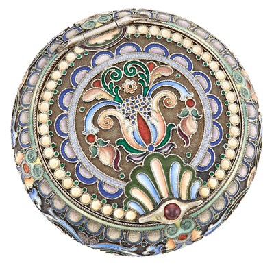 Lot 165 - Russian Silver-Gilt and Cloisonné Enamel Pill...