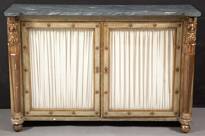 Lot 585 - Regency Style Painted and Parcel-Gilt Side...