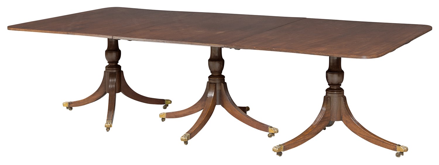 Lot 278 - Regency Style Mahogany Three-Pedestal Dining...