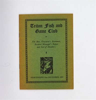 Lot 49 - [ANGLING CLUB] Triton Fish and Game Club. The...