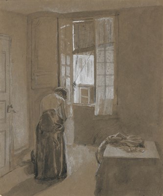 Lot 2030 - Gwen John British, 1876-1939 Woman Dressing,...