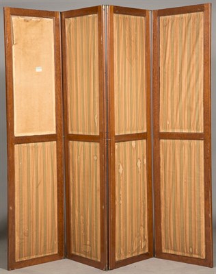 Lot 354 - French Mahogany Four-Panel Screen Height 6...