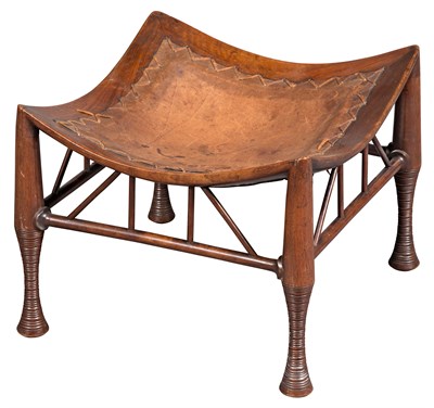 Lot 283 - Mahogany 'Thebes' Stool Possibly by Liberty &...