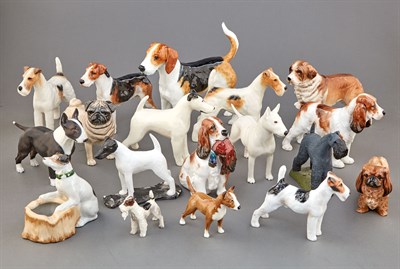 Lot 67 - Group of Porcelain Dog Figurines Various...