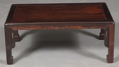 Lot 121 - Chinese Hardwood Low Table The solid...
