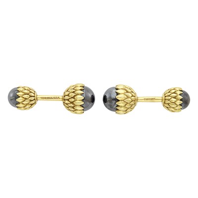 Lot 587 - Pair of Gold and Hematite Acorn Cufflinks, Tiffany & Co., Schlumberger