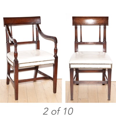 Lot 319 - Set of Ten Regency Style Mahogany Dining...