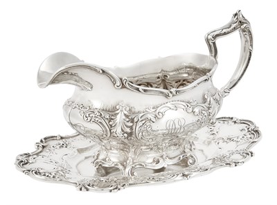Lot 332 - Gorham Sterling Silver Sauceboat and Stand...