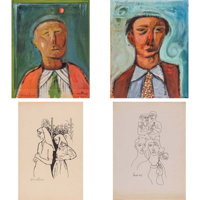 Lot 1081 - Ahmed Parvez Pakistani, 1926-1979 (i) Untitled,...