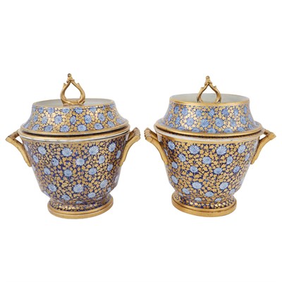 Lot 256 - Pair of English Gilt and Floral Decorated...
