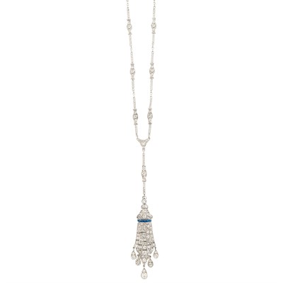Lot 113 - Platinum, Diamond and Sapphire Sautoir