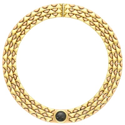 Lot 155 - Two-Color Gold and Ancient Coin Necklace, Bulgari
