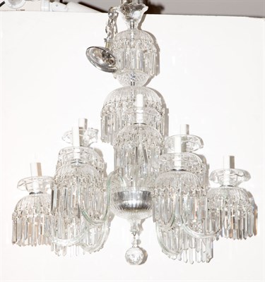 Lot 419 - George III Style Cut Glass Nine-Light...