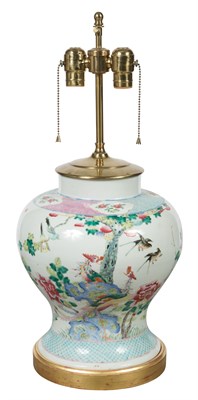 Lot 344 - Chinese Famille Rose Porcelain Lamp Height 13...