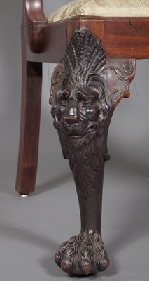 Lot 230 - George II Mahogany Armchair The back rail with...