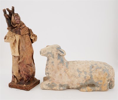 Lot 476 - Set of Six Crèche Figures Height of tallest 13...