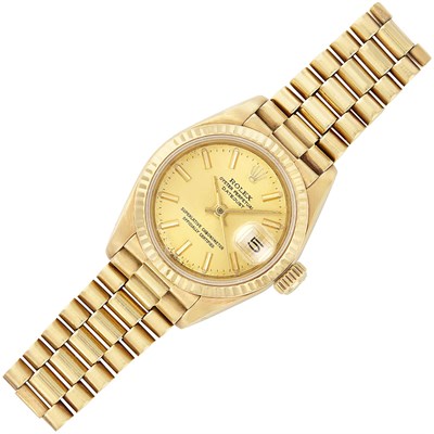 Lot 376 - Gold 'DateJust Oyster Perpetual' Wristwatch, Rolex, Ref. 69000