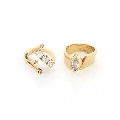 Lot 1649 - Two Gold and Diamond Rings