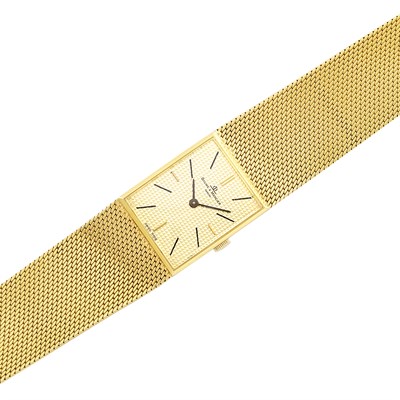 Lot 290 - Gentleman's Gold Mesh Wristwatch, Baume & Mercier