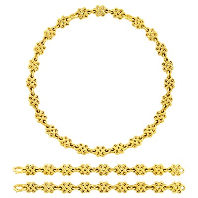 Lot 344 - Gold Necklace/Bracelet Combination