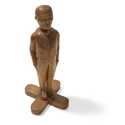 Lot 44 - Carved Wood Figure of a Man 20th Century On...