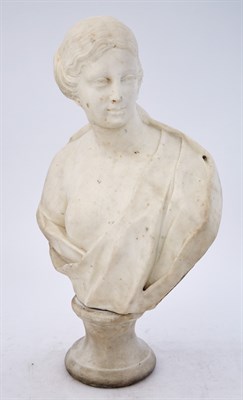 Lot 111 - White Marble Bust of a Woman 19th Century...
