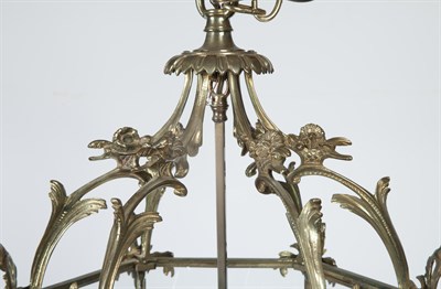 Lot 418 - Set of Three George III Style Brass Hall...