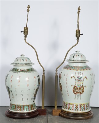 Lot 341 - Two Similar Chinese Polychrome Decorated...