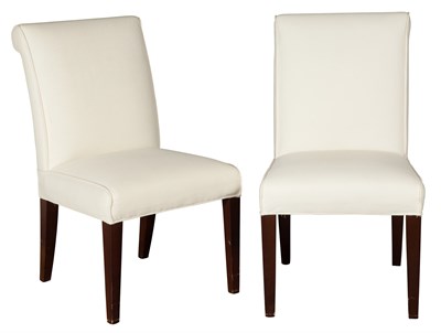 Lot 245 - Set of Ten Slipcovered Dining Chairs Height 37...