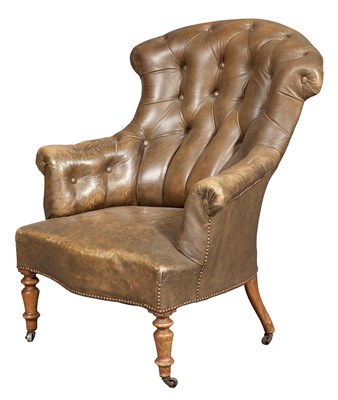 Lot 248 - Victorian Leather-Upholstered Beechwood...