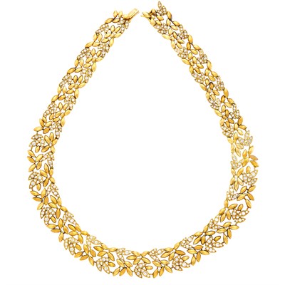 Lot 171 - Gold and Diamond Leaf Necklace, Cartier, Paris