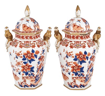Lot 261 - Pair of Chamberlain's Worcester Covered Vases...