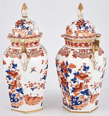 Lot 261 - Pair of Chamberlain's Worcester Covered Vases...