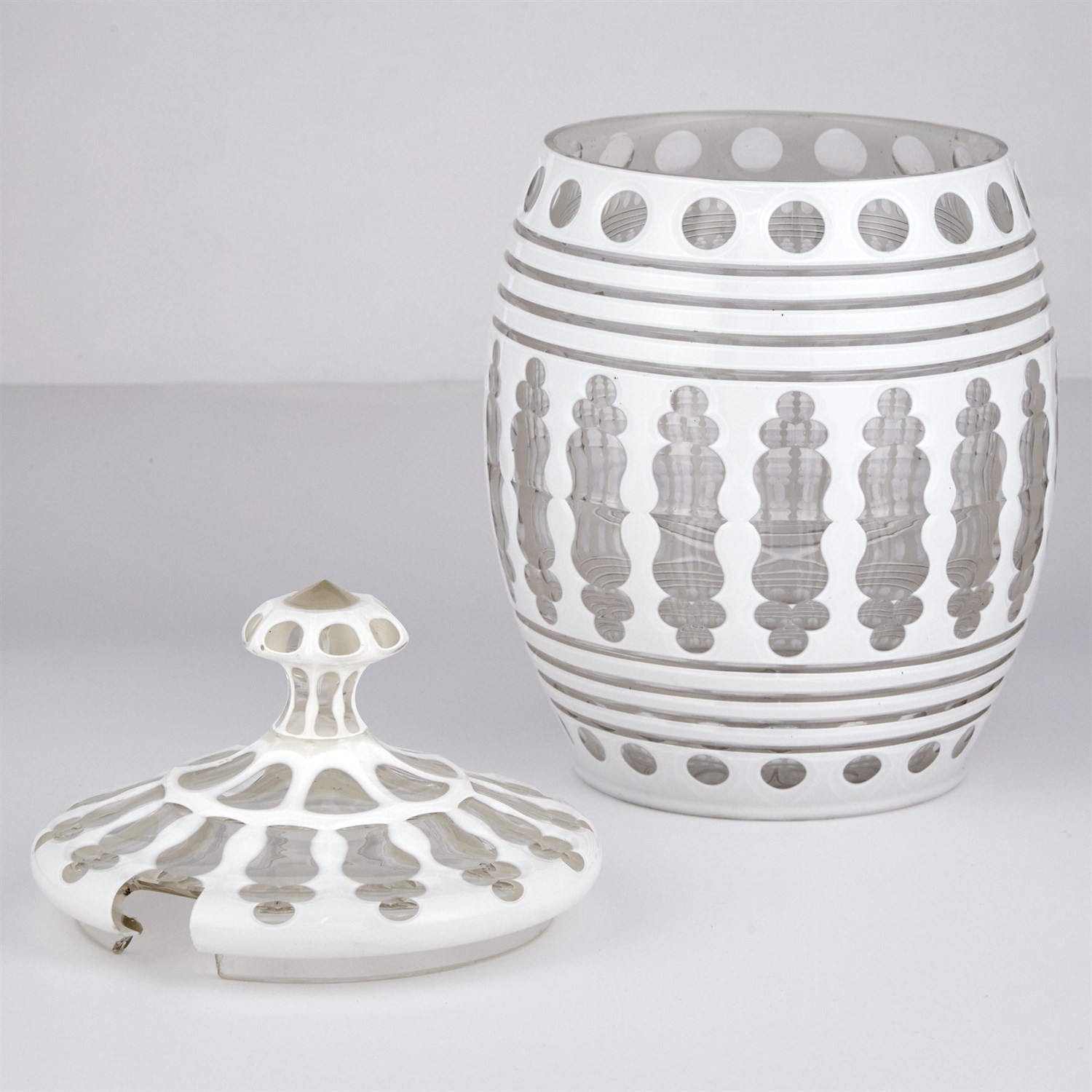 Lot 130 - Russian Cased Glass Punch Bowl and Cover...