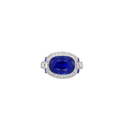 Lot 272 - Platinum, Sapphire and Diamond Ring