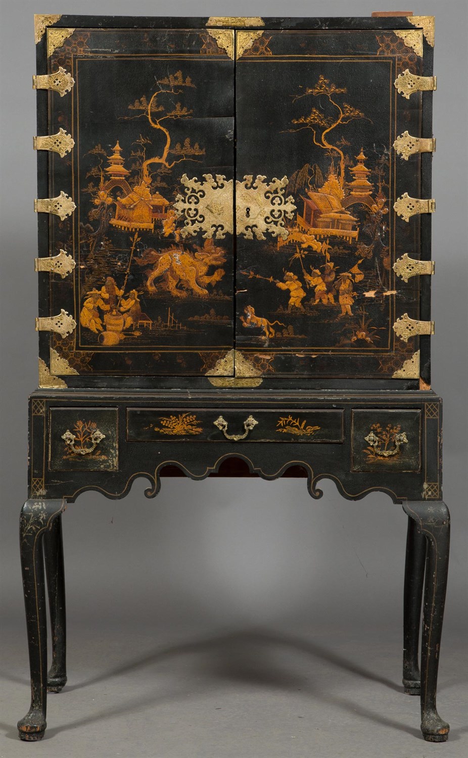 Lot 229 - George I Brass-Mounted Black-Japanned and...