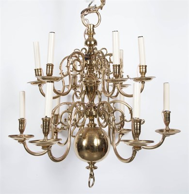 Lot 421 - Dutch Baroque Style Brass Twelve-Light...