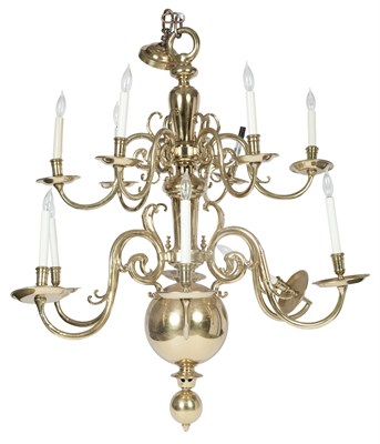 Lot 353 - Dutch Baroque Style Brass Twelve-Light...