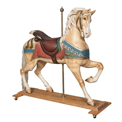 Lot 302 - American Carved and Painted Stander Carousel...