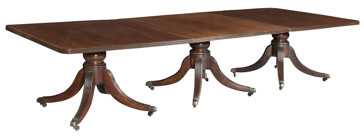 Lot 240 - Irish George IV Mahogany Three-Pedestal Dining...