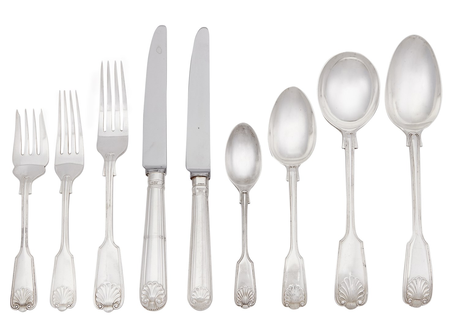 Lot 193 - Assembled English Sterling Silver Thread and...