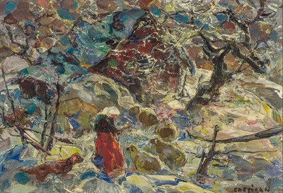 Lot 1017 - John Costigan American, 1888-1972 Barnyard...