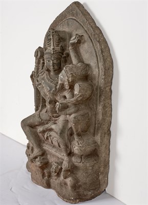 Lot 62 - Eastern Indian Black Stone Stele of...