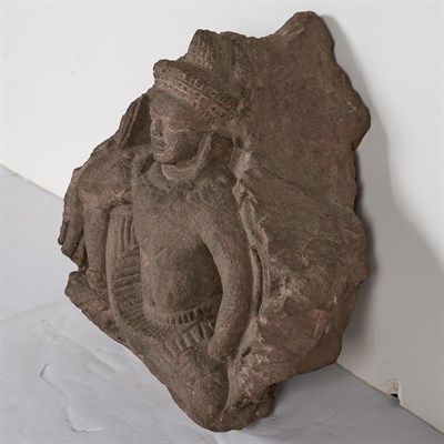 Lot 68 - Khmer Sandstone Seated Male 10/11th...