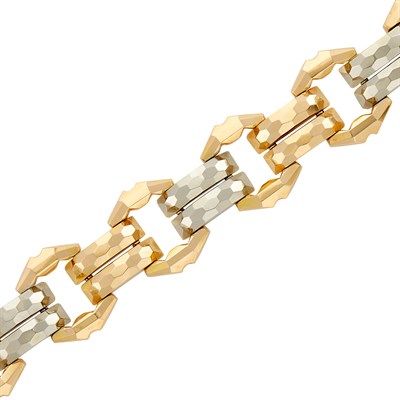 Lot 286 - Retro Two-Color Gold Bracelet