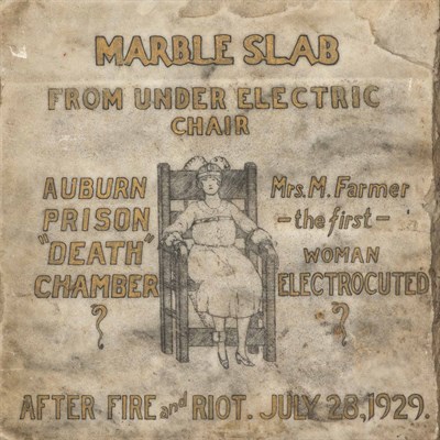 Lot 246 - Auburn Prison Electric Chair Marble Slab 1930s...