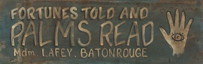 Lot 253 - Fortune Teller Sign 1950s Painted metal sign...